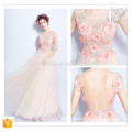 Chic Formal Pink Beaded Printed Floral Ball Gown Vestido Homecoming para Casal Elegante Mulheres Vestidos de noite